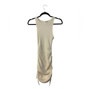 Chic Cream Ruched Mini Dress